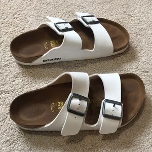 Arizona Birkenstock Sandals (White)
